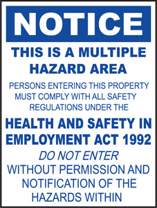 SAFETY SIGN (PVC) | Notice - This Is A Multiple Hazard Area